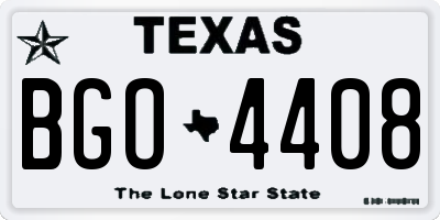 TX license plate BGO4408