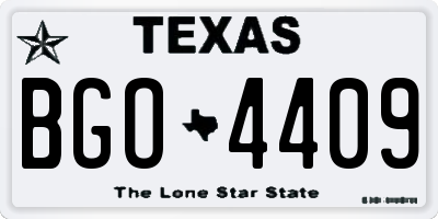 TX license plate BGO4409