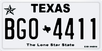 TX license plate BGO4411