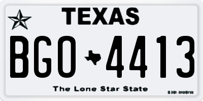 TX license plate BGO4413