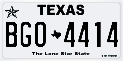 TX license plate BGO4414
