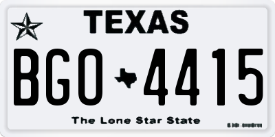 TX license plate BGO4415