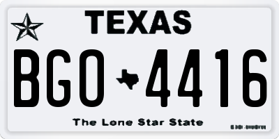 TX license plate BGO4416