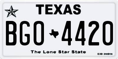 TX license plate BGO4420