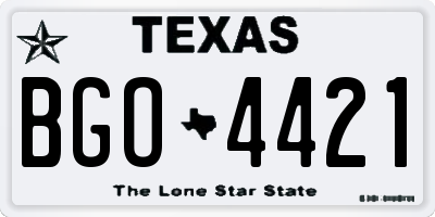 TX license plate BGO4421