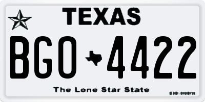 TX license plate BGO4422