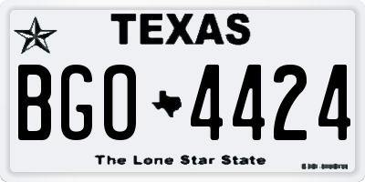 TX license plate BGO4424