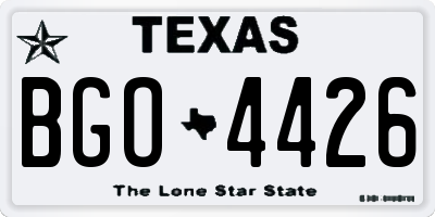 TX license plate BGO4426
