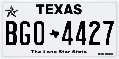 TX license plate BGO4427