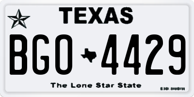 TX license plate BGO4429