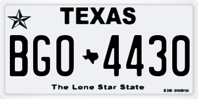 TX license plate BGO4430