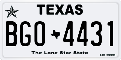 TX license plate BGO4431