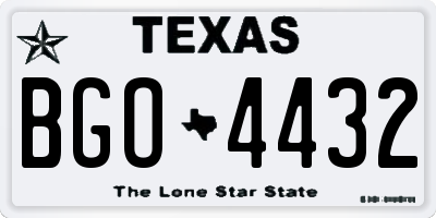 TX license plate BGO4432