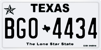 TX license plate BGO4434