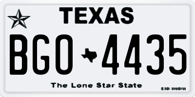 TX license plate BGO4435