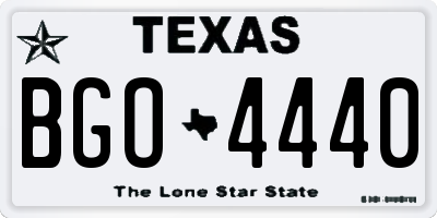TX license plate BGO4440