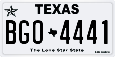 TX license plate BGO4441