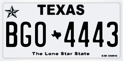TX license plate BGO4443