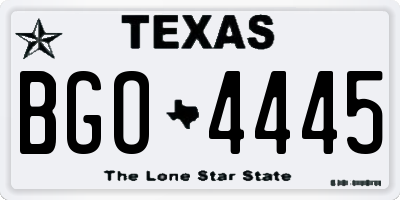 TX license plate BGO4445