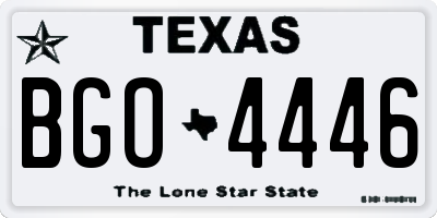TX license plate BGO4446