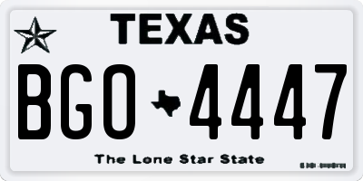TX license plate BGO4447