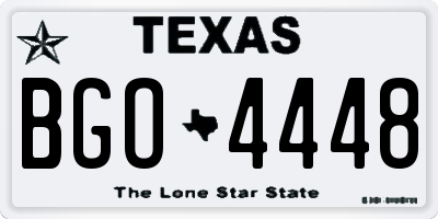 TX license plate BGO4448