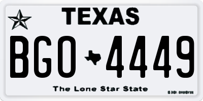 TX license plate BGO4449