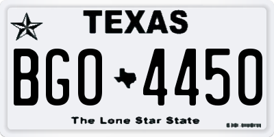 TX license plate BGO4450