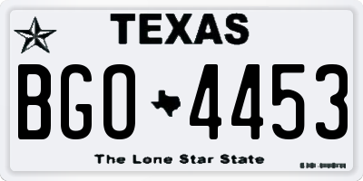TX license plate BGO4453