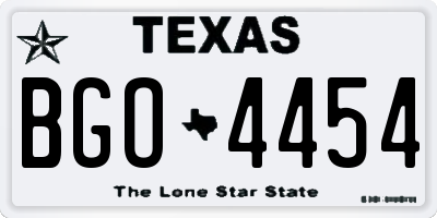TX license plate BGO4454