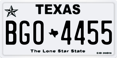TX license plate BGO4455