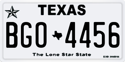 TX license plate BGO4456