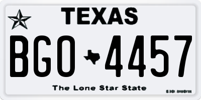 TX license plate BGO4457