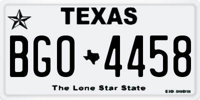 TX license plate BGO4458