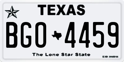 TX license plate BGO4459