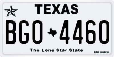 TX license plate BGO4460