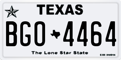 TX license plate BGO4464