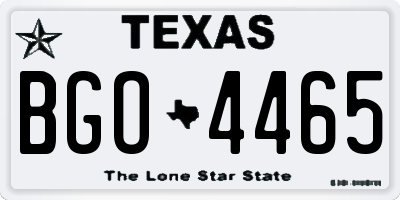 TX license plate BGO4465