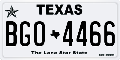 TX license plate BGO4466