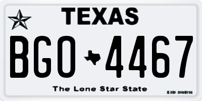 TX license plate BGO4467