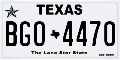 TX license plate BGO4470