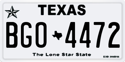 TX license plate BGO4472