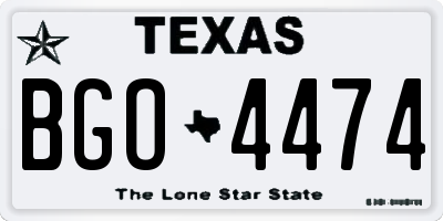 TX license plate BGO4474