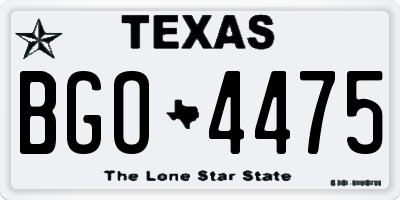 TX license plate BGO4475