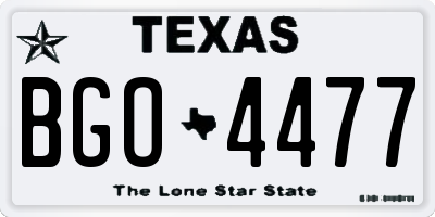 TX license plate BGO4477