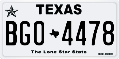 TX license plate BGO4478