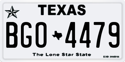 TX license plate BGO4479