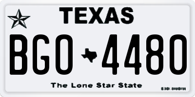 TX license plate BGO4480