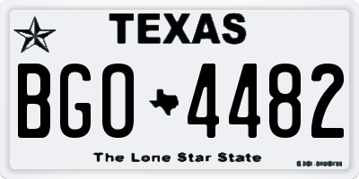 TX license plate BGO4482