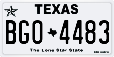 TX license plate BGO4483